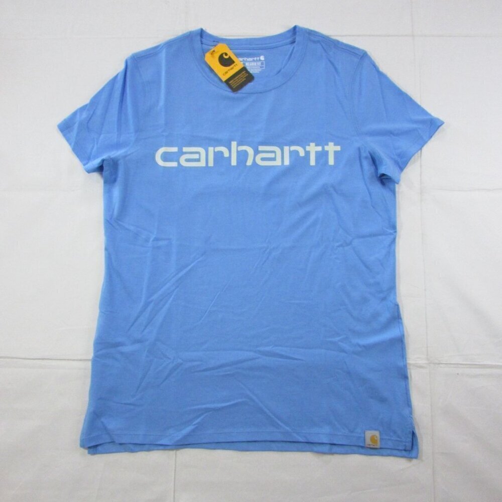 Carhartt Women's Short Sleeve Relaxed Fit Lightweight Logo Graphic T-Shirt Azure